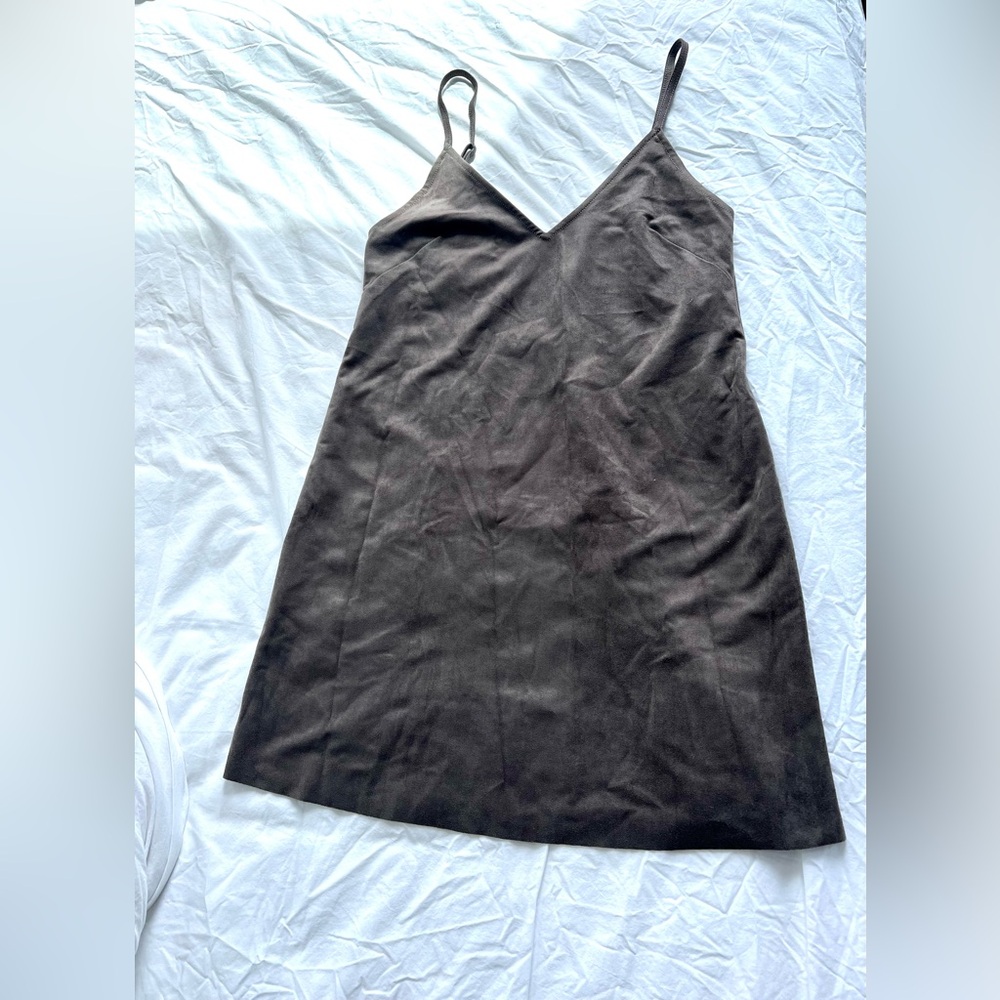 Aritzia Suede Mini Dress in Grey